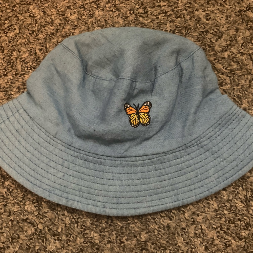 blue bucket hat